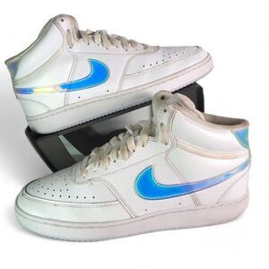 Nike Court Vision Mid 'White Iridescent' Sneakers FD0819-100 Women's 9